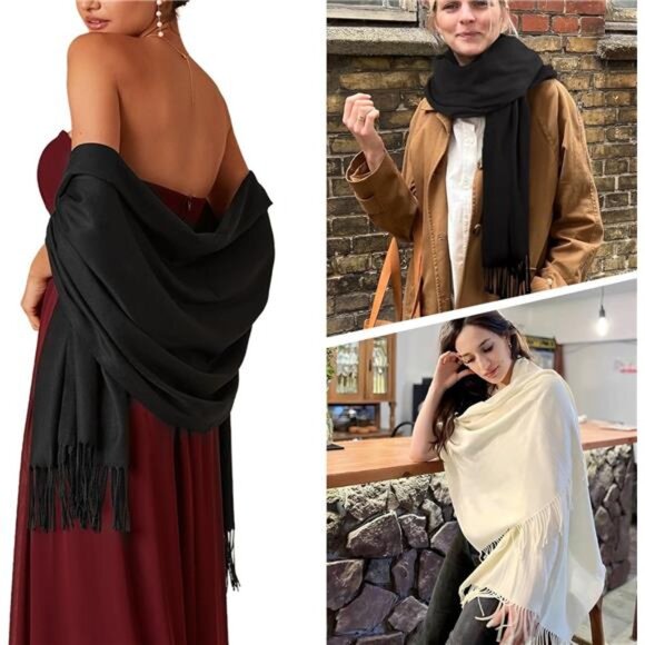 Women's Pashmina Shawls and Wraps for Evening Dress Long Scarf Shawl Gifts - Picture 10 of 14